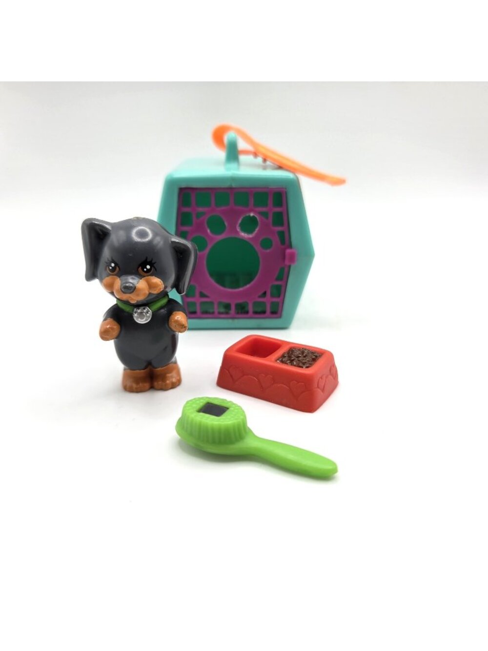 Vintage Kenner Littlest Pet Shop Ready To Go Perky Pup & Crate 1993 LPS Complete